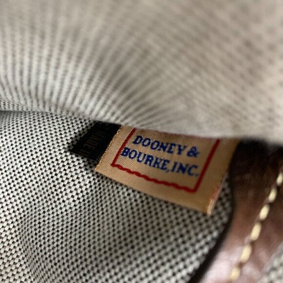 Dooney & Bourke Anniversary Double Pocket Satchel Khaki Canvas Burnt Cedar Y2K - Picture 4 of 16